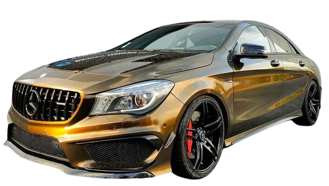 gold black car